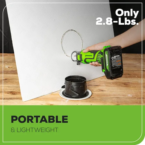 Vista 7 de Greenworks Herramienta de corte rotativo de sierra de velocidad de 24 V, batería de 2 Ah y cargador incluidos