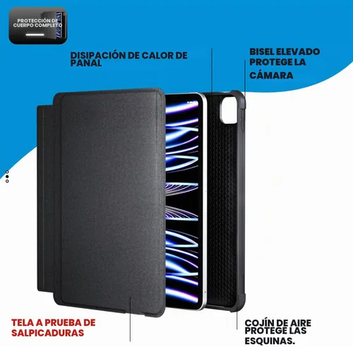 Vista 7 de WIWU Funda para iPad de 9ª/8ª/7ª generación con teclado, funda desmontable con soporte vertical, para Air 3rd, iPad Pro 10.5 pulgadas, trackpad
