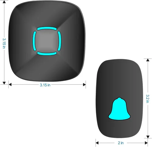 Vista 3 de Timbre de puerta, Lovin Product, kit de timbre inalámbrico resistente al agua con 36 melodías, volumen ajustable; funcionamiento hasta 300 m