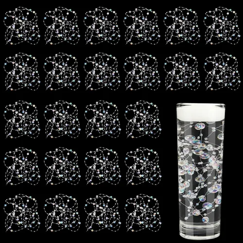 Vista 27 de Tondiamo 24 piezas de perlas artificiales para velas flotantes, perlas sintéticas, guirnalda de cuentas, decoración de centro de mesa para jarrones