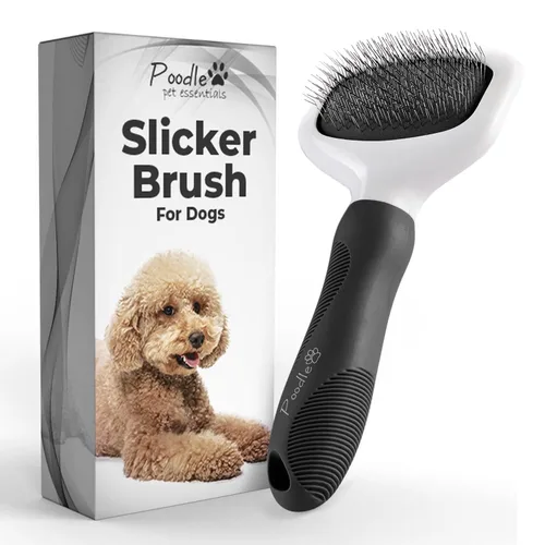 Poodle Pet Slicker Brush – Para perros, gatos y conejos – Elimina la piel enmarañada, los nudos y el pelo suelto – Adecuado para el aseo de