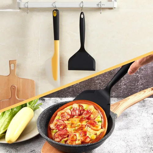 Vista 7 de 2 Pieces Silicone Spatula Set Heat-Resistant Pancakes Shovel, Omelette Spatula Non-stick Omelet Turner for Cooking Egg Burgers Pizza Pancake Steak