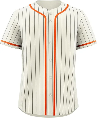 KXK Camiseta de béisbol a rayas para hombres y mujeres, camisa de béisbol lisa con botones, uniforme deportivo de equipo Caqui/Rayas Negras-19