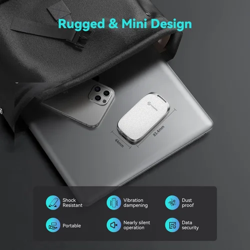Vista 4 de PHIXERO P5 SSD portátil externo de 1 TB - Disco duro externo de 5 Gbps con USB C a C 2 en 1 y cable USB C a A para PC, Mac, PS5, Xbox, antigolpes