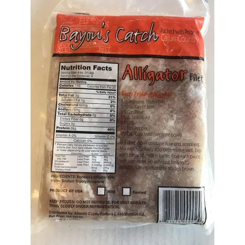 Vista 2 de Today Gourmet Foods of NC – Carne de cocodrilo - congelada - paquetes de 1 libra (paquetes de 3-1 libra)