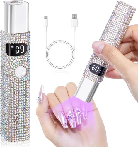 Vista 9 de Luz UV de mano para uñas de gel, mini lámpara LED inalámbrica para esmalte de uñas de gel, lámpara de curación flash portátil, secador de uñas USB