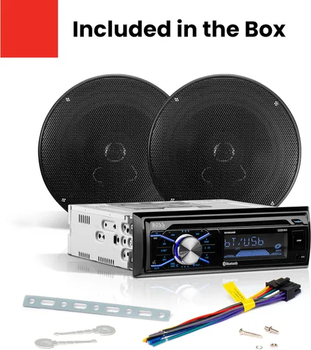 Vista 8 de BOSS Audio Systems 656BCK - Paquete estéreo para automóvil - Din único, Bluetooth, CD MP3 USB AM Radio FM, altavoces de rango completo de 6.5