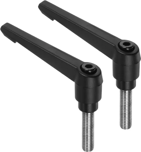 Vista 18 de uxcell 2 manijas de palanca de sujeción, M8 x 3.150 in, perno macho roscado de acero inoxidable 304, asas ajustables de bloqueo de trinquete