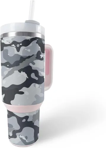 Vista 32 de MightySkins Skin - Vaso de vinilo compatible con Stanley The Quencher H2.0 FlowState de 40 onzas, madera gris, protectora, duradera y única, fácil