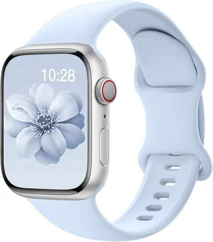 Vista 42 de SuperNaNa - Correa de silicona deportiva compatible con bandas de Apple Watch de 40mm 38mm 41mm 44mm 45mm 42mm 49mm, unisex, correa de muñeca