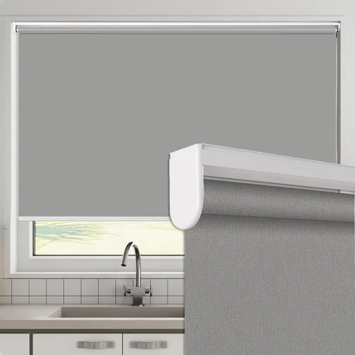 Vista 17 de Persianas enrollables 100% opacas sin cordón, hechas a pedido, color beige, fácil instalación para el hogar y la oficina