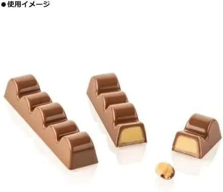 Vista 3 de Silikomart Kit Sinfonia-B - Molde de chocolate de plástico Tritan transparente con 10 cavidades de barra de aperitivos de 0.984in x 4.724in x