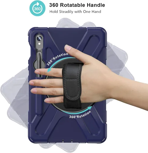 Vista 3 de ProCase Funda resistente para Galaxy Tab S10 2024/Tab S9 FE/ S9 / S8 / S7 de 11 pulgadas para exteriores con soporte para bolígrafo S, funda marino