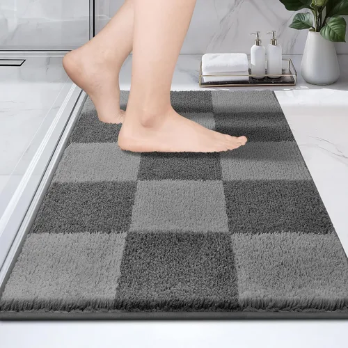 PURRUGS Alfombra de baño antideslizante, lavable a máquina, de 20 x 30 pulgadas, súper absorbente y de secado rápido, extra suave y afelpada para