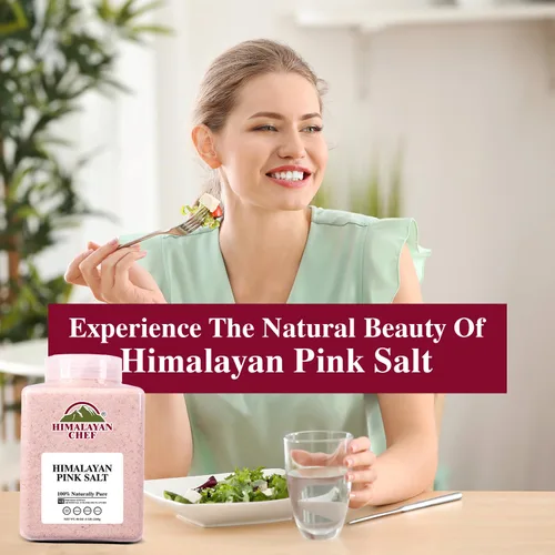 Vista 4 de Himalayan Chef Pink Salt - Tarro de plástico de grano fino, 5 libras de OMG y sin gluten