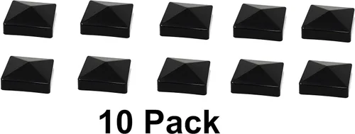 Vista 2 de Pyramid True - Tapa de vinilo de plástico para poste de valla de 4 x 4 pulgadas (3.937 in x 3.937 in), color negro o blanco/múltiples cantidades