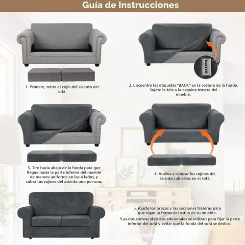 Vista 7 de WEERRW Fundas de terciopelo para sofá de 2 cojines - 3 piezas de fundas elásticas de lujo de terciopelo de alta elasticidad con fondo elástico