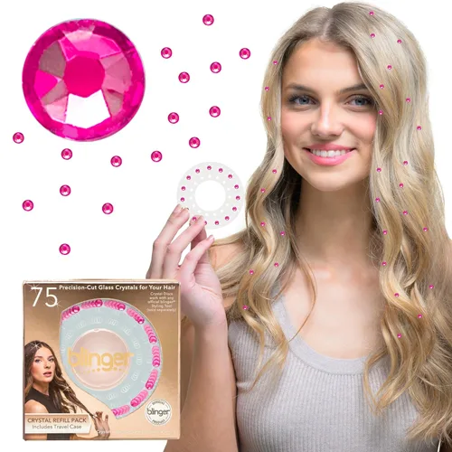 Vista 27 de blinger® Paquete de recarga de cristales brillantes – como se vio en Shark Tank 5 discos – 75 cristales de vidrio de corte preciso Accesorios