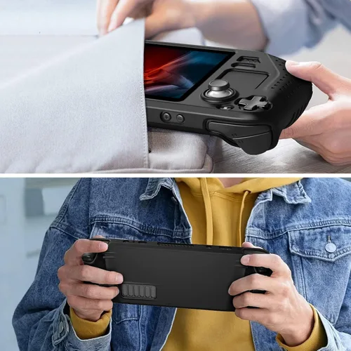 Vista 7 de Fintie Case Compatible with Steam Deck, Soft Silicone Protective Cover, Anti-Slip Shockproof Case for Steam Deck (Black)