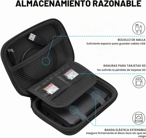 Vista 2 de Lacdo - Carcasa para disco duro externo portátil Toshiba, color negro Negro+Negro