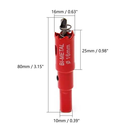 Vista 2 de Utoolmart Broca bimetal de 5/8 '' 0.630 in para sierra de agujero, 0.984 in 1 pulgada de profundidad de corte para paneles de yeso de chapa