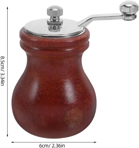 Vista 3 de Molinillo de sal de pimienta manual de madera, núcleo de cerámica marrón claro, herramienta de molienda recargable para sal marina del Himalaya