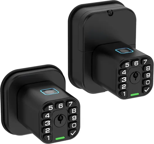 Vista 9 de IU53 - Cerradura de puerta con teclado y huella digital de doble cara, para todo tipo de clima, entrada biométrica totalmente impermeable