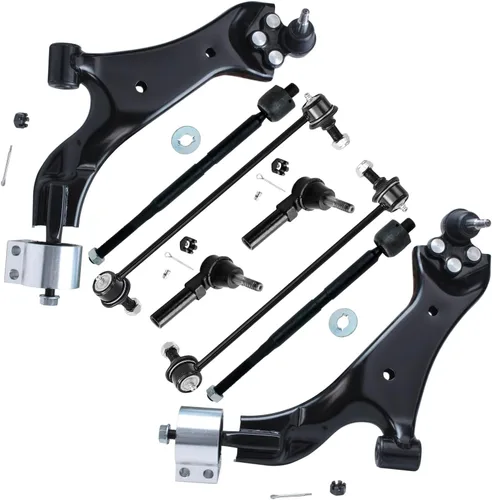 Vista 138 de Detroit Axle - Kit de 8 piezas para Chevy GMC Silverado Sierra Suburban 1500 Yukon Cadillac Escalade 2 brazos de control superior, 2 barras