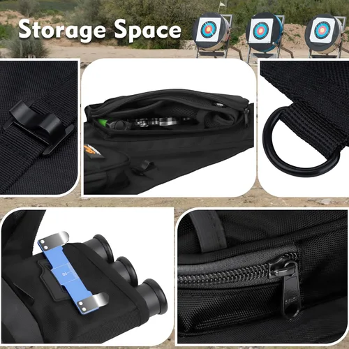 Vista 4 de SUNYA Carcaj de cadera de tiro con arco para flechas. Incluye 3 tubos de soporte de flecha, bolsillos de accesorios y cinturón de cintura. Apto