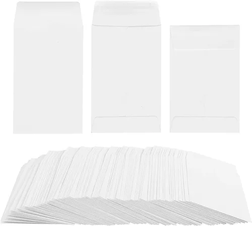 Vista 12 de Paquete de 100 sobres para monedas pequeñas, sobres autoadhesivos de papel kraft para semillas, mini piezas, sellos para artículos pequeños