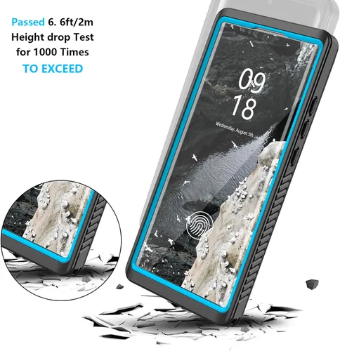 Vista 3 de ANTSHARE Funda impermeable para Samsung Galaxy S20 Ultra, protector de pantalla integrado de 360°, cuerpo completo, resistente, a prueba de golpes