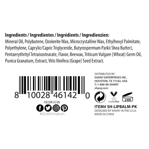 Vista 4 de SHANY Bálsamo labial Esfera – Bálsamo labial hidratante nutritivo para el cuidado de los labios infundido con manteca de karité y aceites