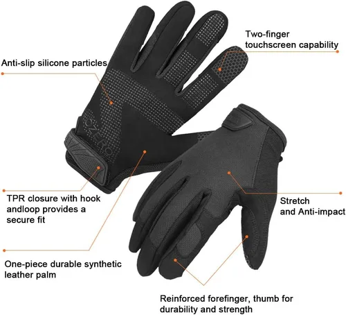 Vista 2 de OZERO Work Gloves Men Women, Mechanic Gloves with Touchscreen Grip, Synthetic Leather Palm, Breathable Flex Fit, EN388 Tested