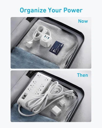 Vista 5 de Anker Tira de alimentación USB C de 20 W, regleta de alimentación 321 con 3 salidas y carga USB C para iPhone 15/15 Plus/15 Pro/15 Pro Max