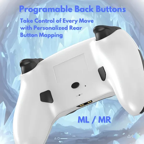 Vista 7 de GioMay Pro Wireless Controller Compatible with PS5 with Bluetooth 5.3, Hall 3D Joysticks, 6-Axis Motion Control, Programmable Back Buttons, Dual