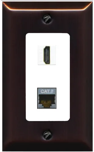 Vista 27 de RiteAV Placa de pared HDMI y Cat7 - 1 cuadrilla [negro/marfil]