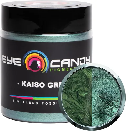Eye Candy Pigments Premium - Polvo de mica Kaiso Green (0.88 oz) - para epoxi, resina, jabón, pintura, carpintería, vertido acrílico, bombas de