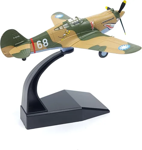 NUOTIE 1/72 P-40C War Hawk Flying Tigers Fighter Modelo de la Segunda Guerra Mundial Vintage Warplane Metal Diecast Aircraft Avión de exhibición