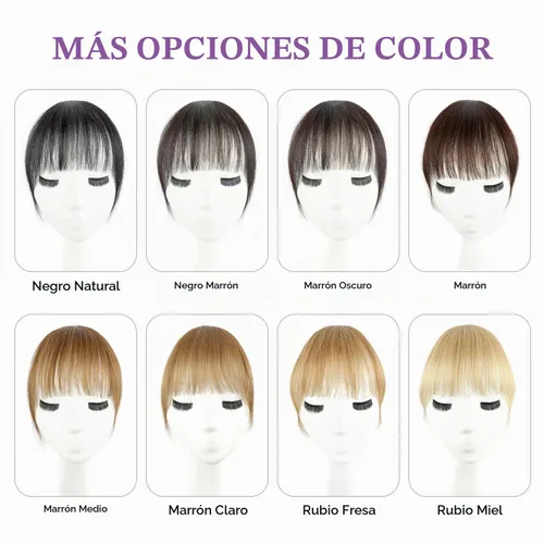 Vista 6 de Peluca de cabello humano real, color marrón y negro Marrón/Negro