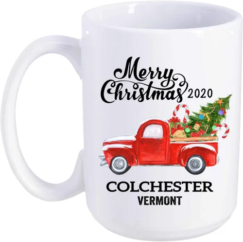 Colchester Vermont State Family New Home Mug 2020 Christmas First New House - Decor Housewarming, Keepsake Present For Friends And Family - Merry