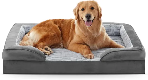 Vista 15 de FURTIME Cama ortopédica para perros extra grandes – Sofá cama impermeable XL para perro, cama de espuma de apoyo ultra cómoda con funda extraíble