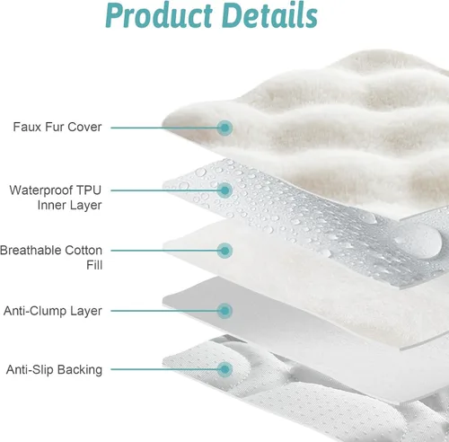 Vista 3 de COZY KISS Funda para silla de piel sintética, suave e impermeable para protector de asiento de automóvil, alfombrilla a prueba de orina líquida