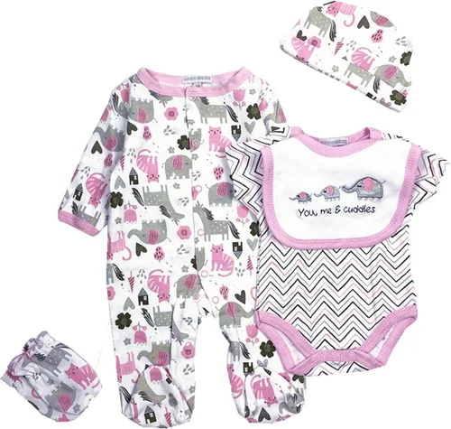 Vista 5 de Ropa de muñeca Reborn de 22 pulgadas, accesorios de elefante, juego de 5 piezas para muñecas Reborn de 20 a 22 pulgadas, ropa a juego