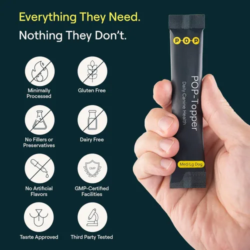 Vista 7 de POP-Topper - Comida para perros – Polvo multivitamínico para perros de 35 libras en adelante – Deliciosa base de caldo de huesos con 6