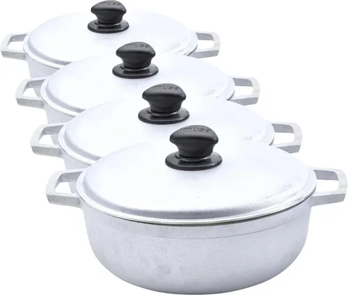 Vista 10 de IMUSA Caldero - Olla con tapa de aluminio de 2 cuartos de galón, aluminio fundido, perfecta para servir grupos pequeños, asas remachadas, fabricada