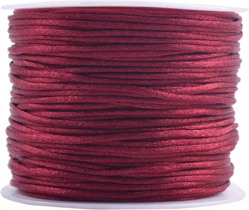 Vista 70 de KONMAY - Cuerda de nailon satinado de seda, 45.72 metros, 0.8mm cola de rata, para nudos chinos, Kumihimo, abalorios, macramé, joyería, Verde manzana