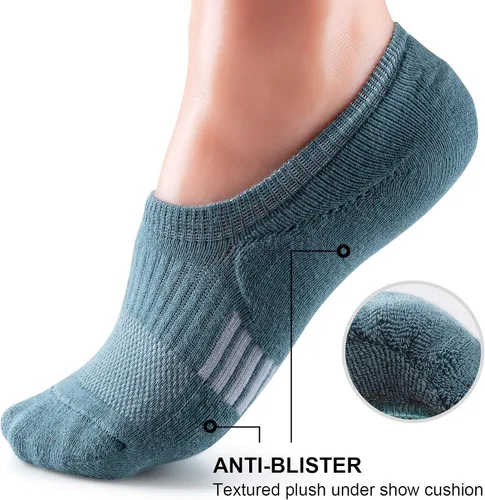 Vista 3 de Gonii Calcetines deportivos para mujer calcetines de tobillo acolchados para correr corte bajo 5-8 pares