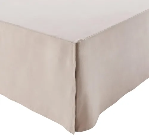 Vista 6 de Yaxa Basics Falda de cama plisada ligera, individual, color blanco brillante, sólido