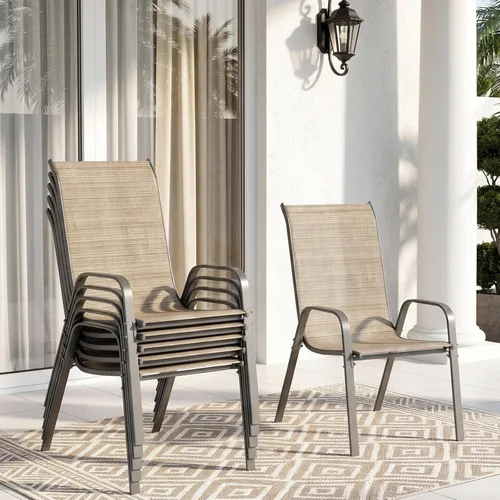 Vista 15 de TLSUNNY Silla de patio, sillas apilables de textileno para exteriores Azul Turquesa