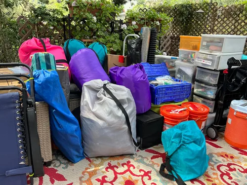 Vista 8 de Bolsa de lavandería resistente para campamento de verano con correa para el hombro, XL de 24 x 36 pulgadas, resistentes a desgarros, cesta